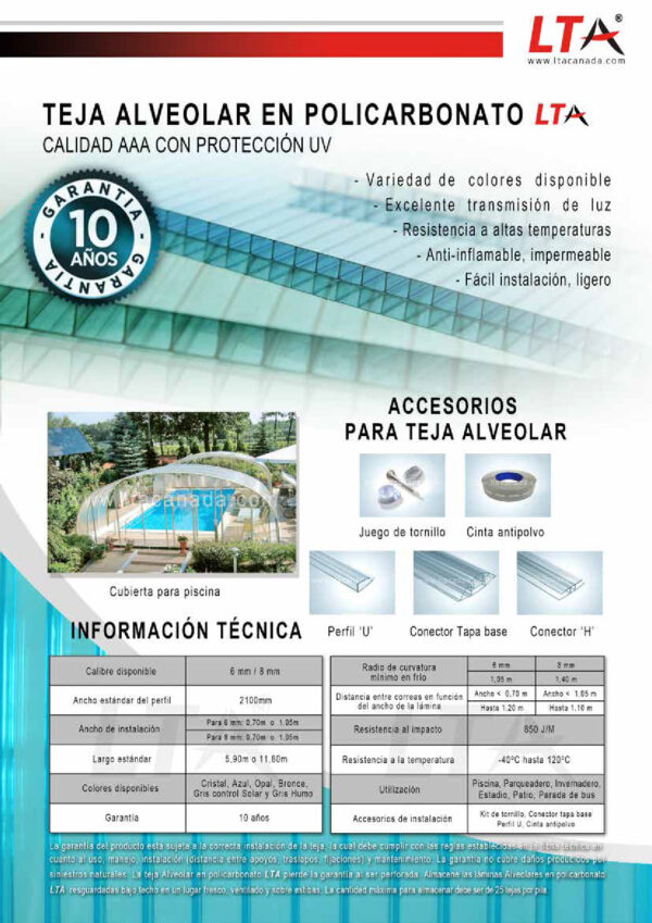 Teja Alveolar En Policarbonato