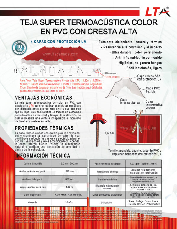 Teja Supertermoacústica de Color